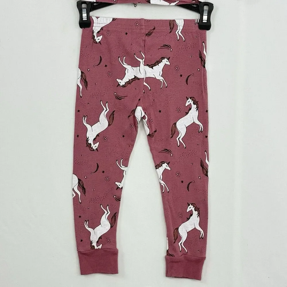 Carter's PJ Set Long Sleeve Shirt & Pants Set Unicorn Pink Girls Toddler 2T/2A
